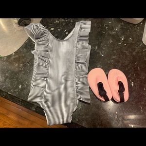 12 month baby girl’s bathing suit and swim shoes